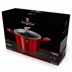 Kastrol s mramorovým povrchem a poklicí 24 cm Burgundy Metallic Line