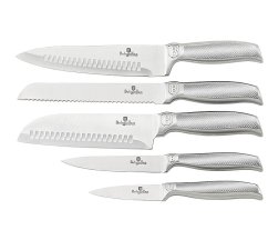 Sada nožů ve stojanu nerez Burgundy Metallic Line 6 ks Kikoza Collection