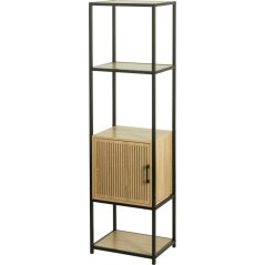Regál s policami a skrinkou 153x43x33 cm čierna/drevo