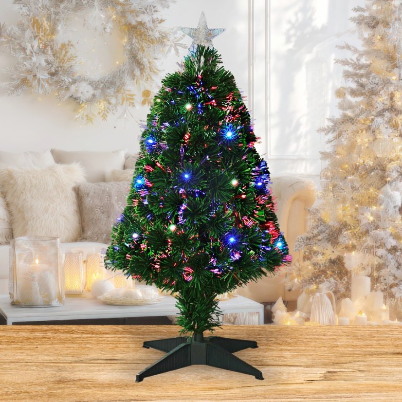 Vánoční stromeček s LED osvětlením 60 cm barevný