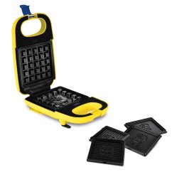 Aparat de făcut sandvișuri 3 în 1 cu plăci interschimbabile, 600 W, colecția MINIONII