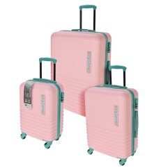 Cestovný kufor na kolieskach sada 3 ks EXPLORER ružová