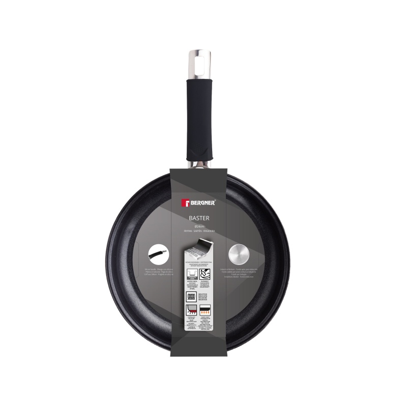 Pánev s nepřilnavým povrchem BASTER 24 cm nerez