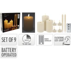 LED svíčky sada 9 ks s dálkovým ovládáním LED svíčky sada 9 ks s dálkovým ovládáním