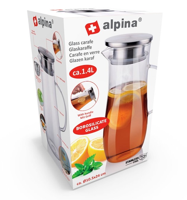 Konvice na čaj i limonádu z borosilikátového skla 1,4 l