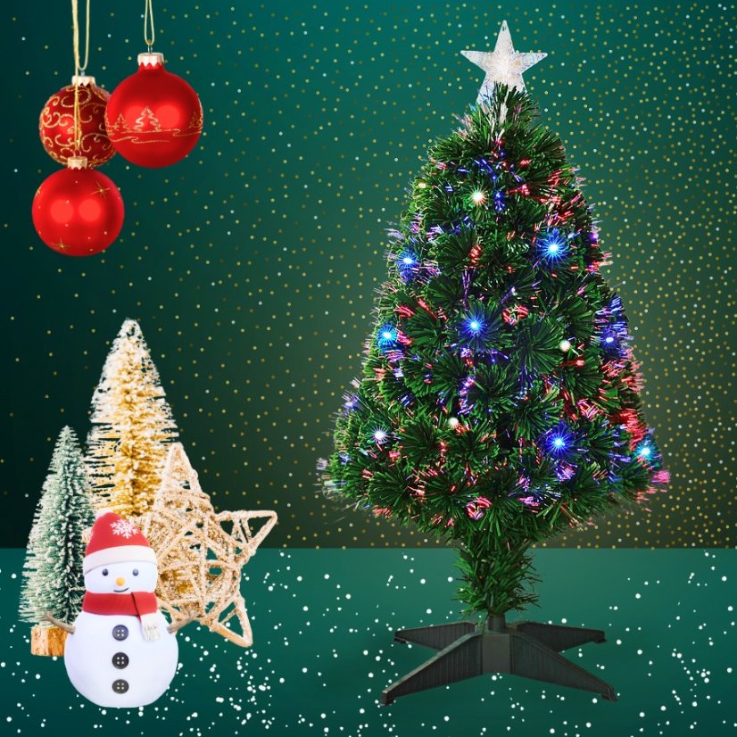 Vánoční stromeček s LED osvětlením 60 cm barevný