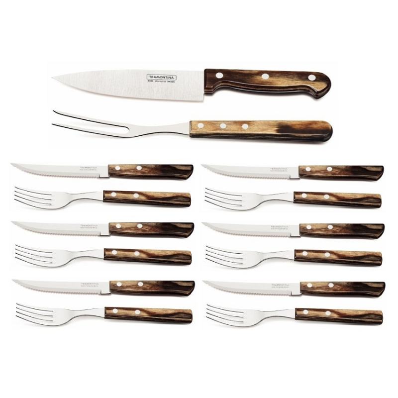 Príbor steakový Tramontina 12 ks + porciovací nôž a vidlička
