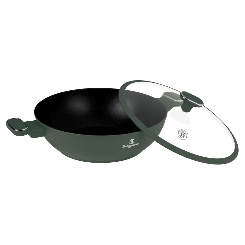 Pánev wok s poklicí a titanovým povrchem 30 cm Matte Green Collection