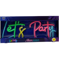 Dekorácia osvetlený nástenný nápis Lets party