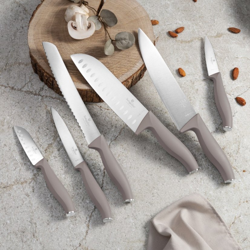 Sada nožů se stojanem BAMBOO 6 ks Taupe Collection Sada nožů se stojanem BAMBOO 6 ks Taupe Collection