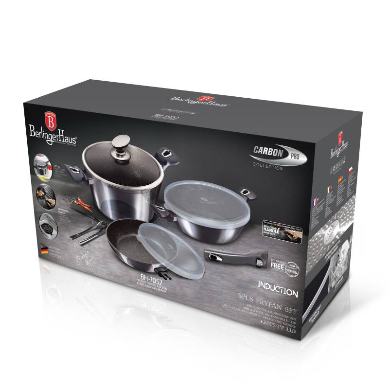 Sada nádobí s mramorovým povrchem 6 ks Carbon PRO Line