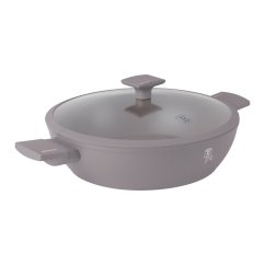 Tigaie cu suprafata din titan si capac 32 cm Colectia Taupe Tigaie cu suprafata din titan si capac 32 cm Colectia Taupe