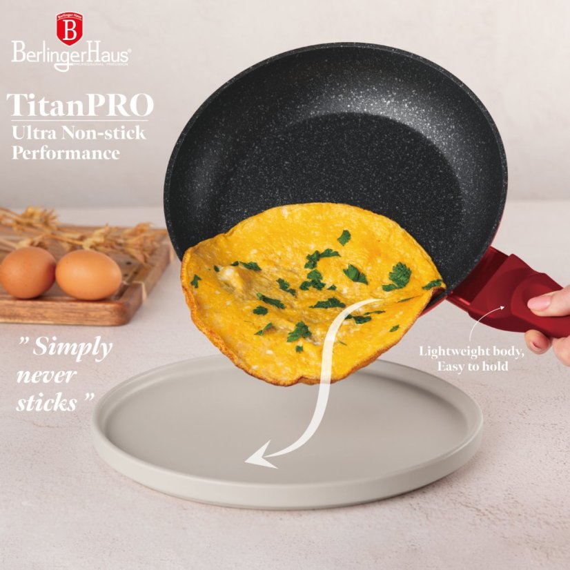 Sada nádobí s mramorovým povrchem 11 ks Burgundy Metallic Line