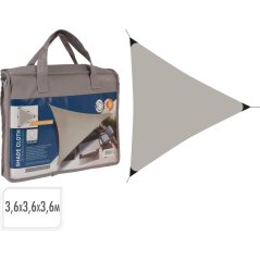 Folie de umbrire triunghi 3,6 x 3,6 x 3,6 m gri-maro