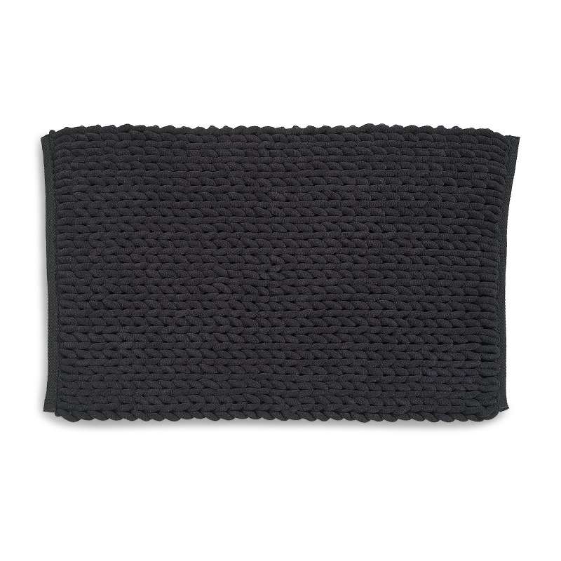 Alfombrilla de baño MASHA 70% PES reciclado/30% algodón negro 120x70x2 cm