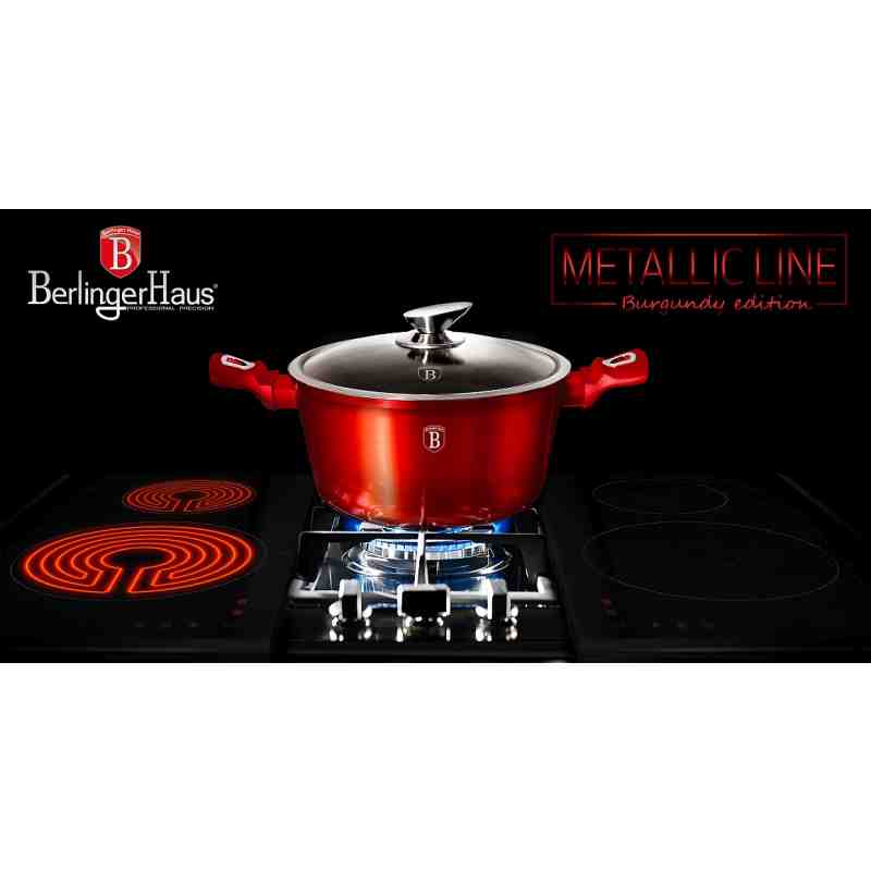 Kastrol s mramorovým povrchem a poklicí 20 cm Burgundy Metallic Line