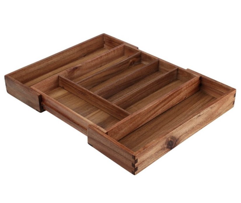 Bufetă extensibilă din lemn de salcâm 28-45 x 34 cm