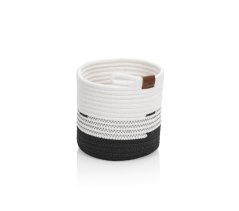 Košík Hedda 18 cm směs bavlna/polyester bílo-černá Košík Hedda 18 cm směs bavlna/polyester bílo-černá