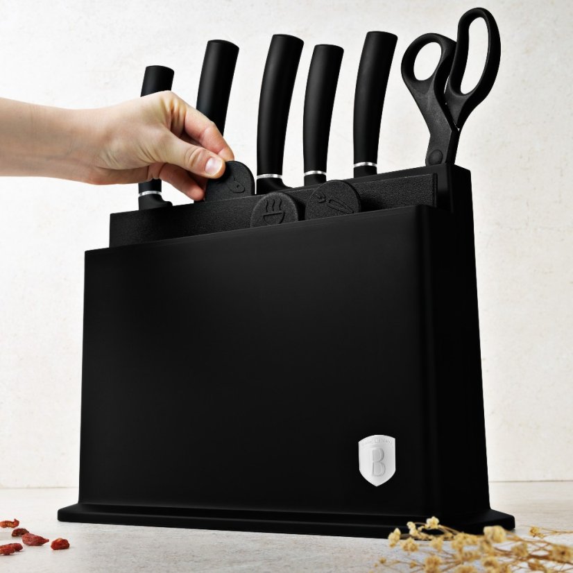 Sada nožů s nepřilnavým povrchem 11 ks ve stojanu Black silver Collection