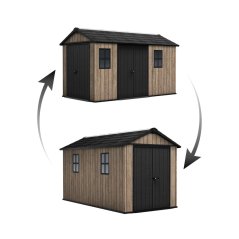 Casă de grădină Keter Apex 7,5 x 13 Ashwood, cu podea