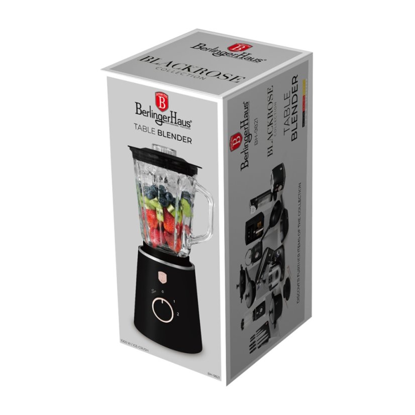 Blender de masă cu recipient din sticlă 1,5 L 1000 W Black Rose Collection