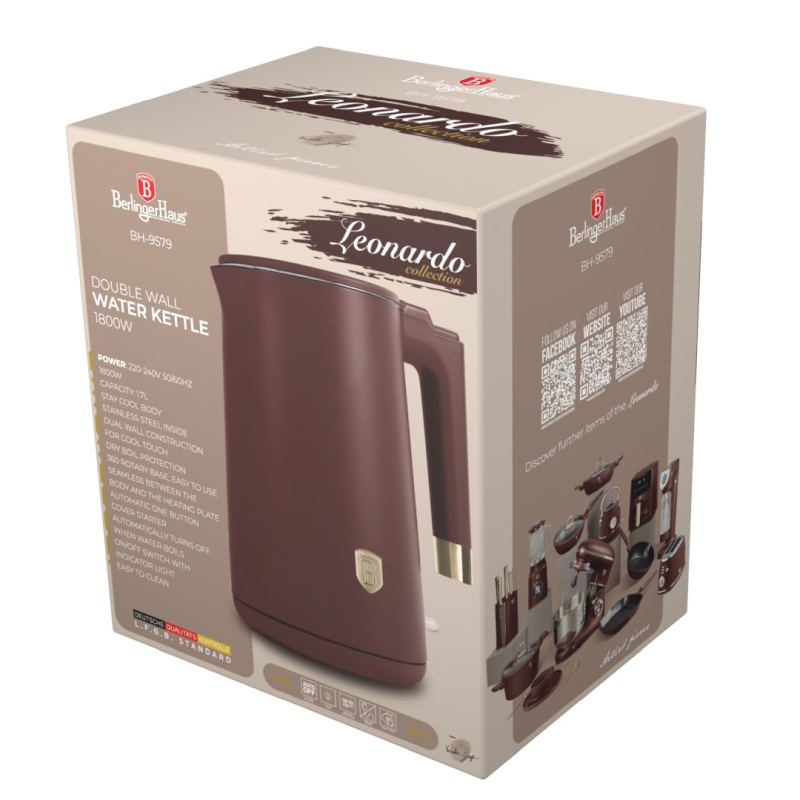 Rychlovarná konvice s dvojitou stěnou 1,7 l Leonardo Collection