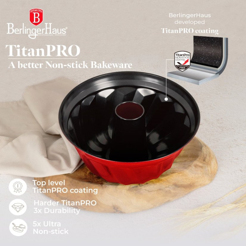 Forma na bábovku s nepřilnavým povrchem Burgundy