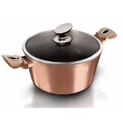 Kastrol s mramorovým povrchem a poklicí 28 cm Rosegold Metallic Line