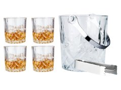 Whiskey set 4 sklenice s kbelíkem na led a kleště