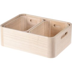 Sada dřevěných úložných boxů 3 ks přírodní Sada dřevěných úložných boxů 3 ks přírodní