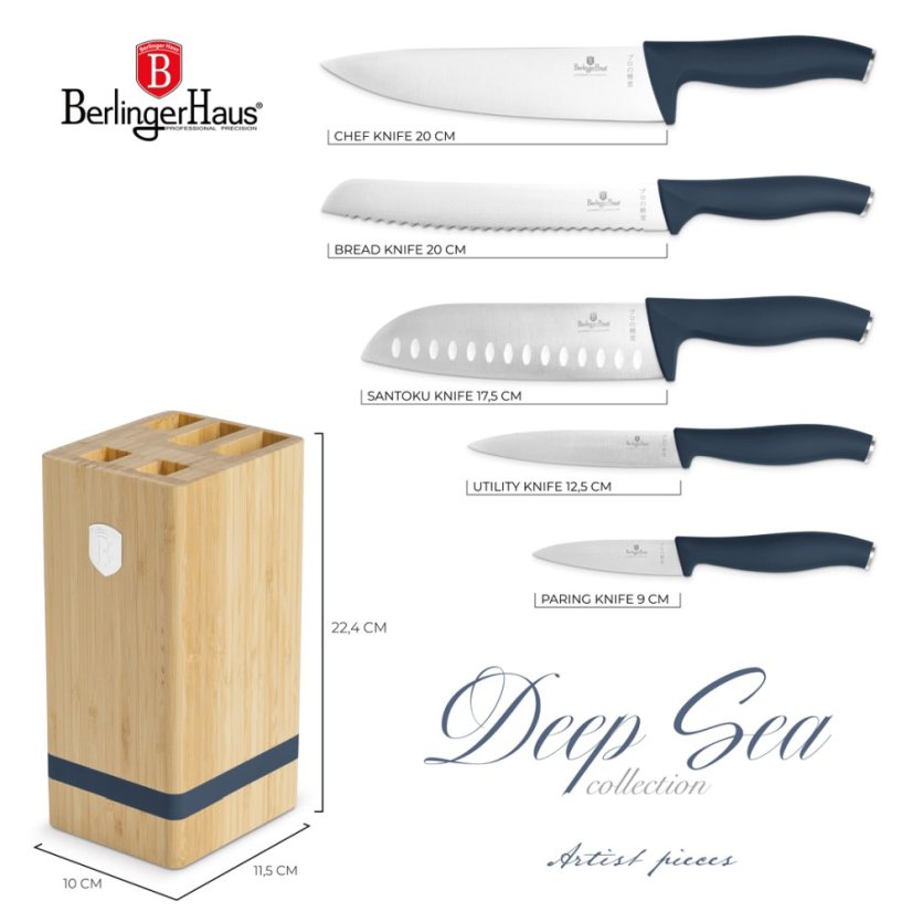 Sada nožů ve stojanu 6 ks Deep Sea Collection