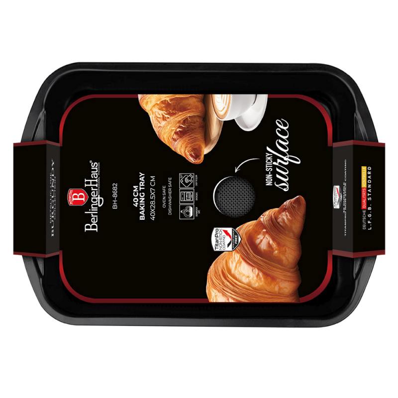 Plech na pečení s titanovým povrchem 40x28,5 cm Burgundy Metallic Line