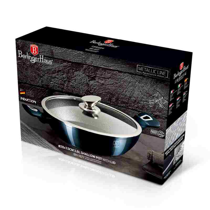 Pekáč kulatý s mramorovým povrchem a poklicí 28 cm Metallic Line Aquamarine Edition Pekáč kulatý s mramorovým povrchem a poklicí 28 cm Metallic Line Aquamarine Edition