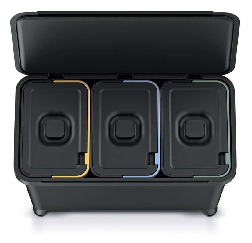 Papelera Prosperplast SYSTEMA 3x10l negra