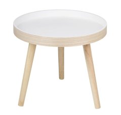 Odkládací stolek kulatý dřevo/bílá 40 cm