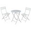 Set mobilier de grădină 2x scaune + 1x masă metal alb
