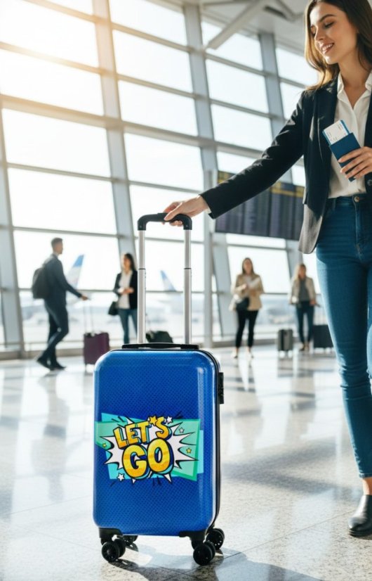Bagaj de mână pentru avioane pe roți 51 x 33 x 21,5 cm LETS GO
