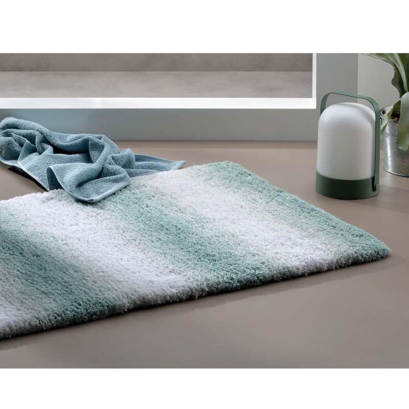 Alfombra de baño Ombre 80x50 cm poliéster azul