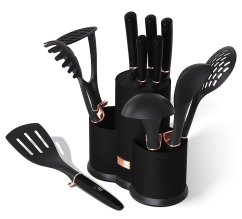 Sada nožů a kuchyňského náčiní ve stojanu 12 ks Black Rose Collection Sada nožů a kuchyňského náčiní ve stojanu 12 ks Black Rose Collection