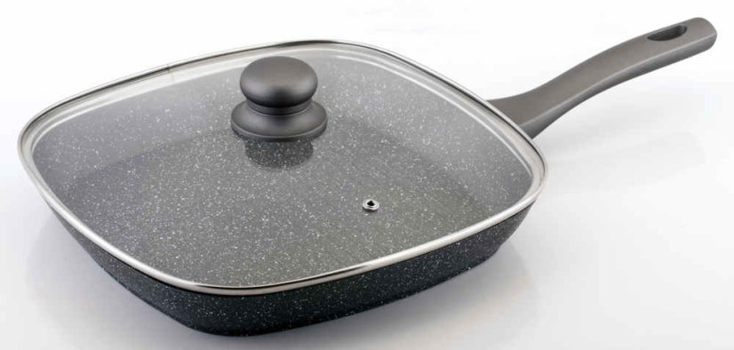 Panvica grilovacia s pokrievkou a mramorovým povrchom 28 cm EMDEN
