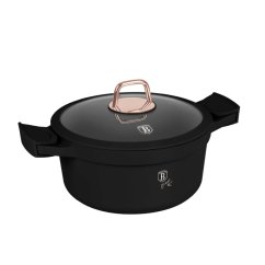 Kastrol s titanovým povrchem a poklicí 24 cm Black Rose Collection