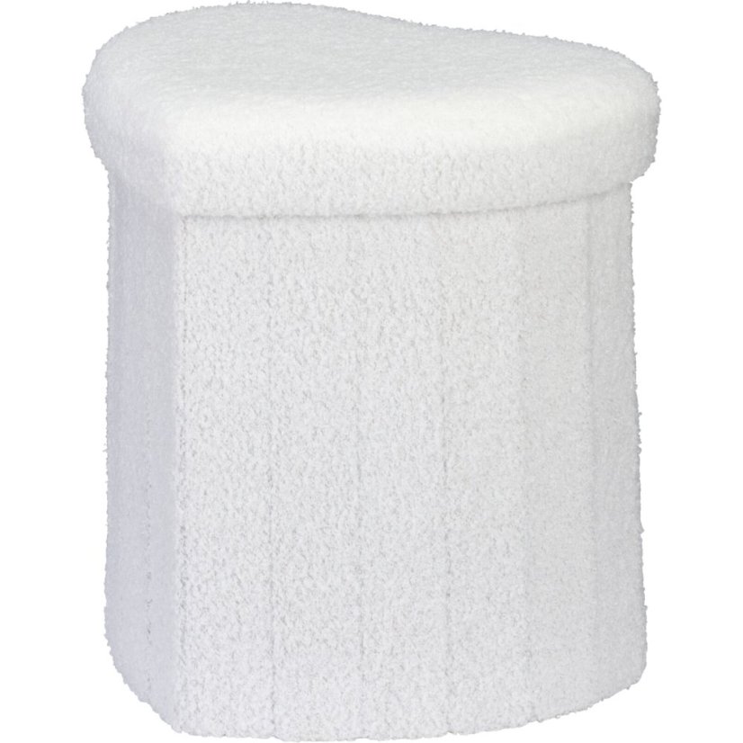 Taburet cu depozitare pentru inimă 34 × 28 × 35 cm alb