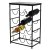 Rack de vin din metal și rack de vin de acacia pentru 12 sticle negru