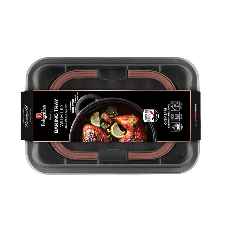 Bandeja de horno con tapa portátil Colección Black Rose