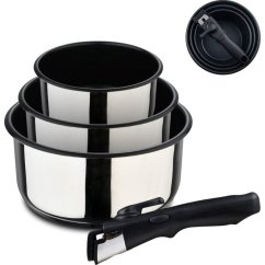 Sada rendlíků nerez s nepřilnavým povrchem  Click&Cook 3 ks 16, 18, 20 cm