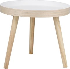 Odkladací stolík okrúhly drevo/biela 40 cm