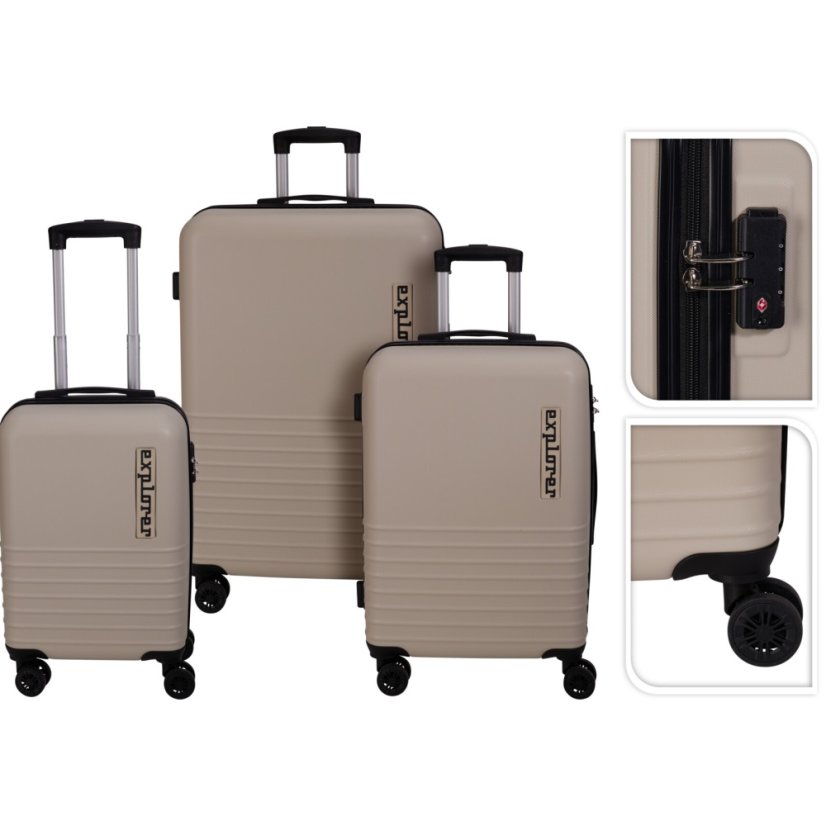 Sada cestovných kufríkov 3ks béžová