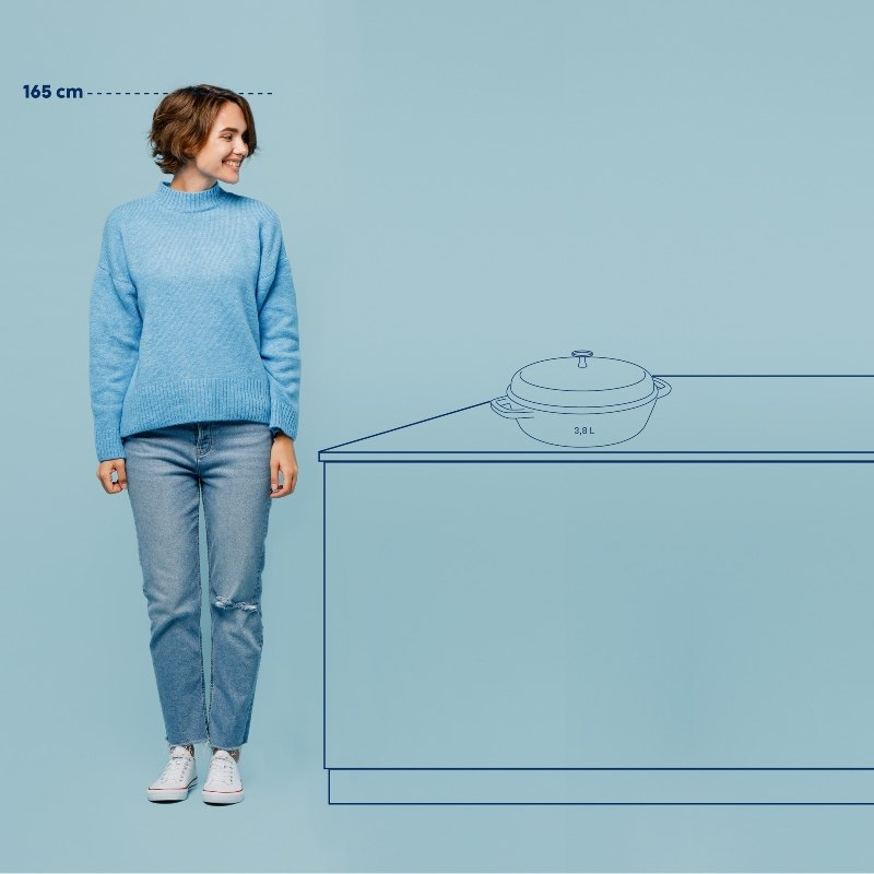 Hlboká liatinová panvica CALIDO 28 cm 3,8 l sivá