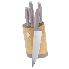 Sada nožů se stojanem BAMBOO 6 ks Taupe Collection Sada nožů se stojanem BAMBOO 6 ks Taupe Collection