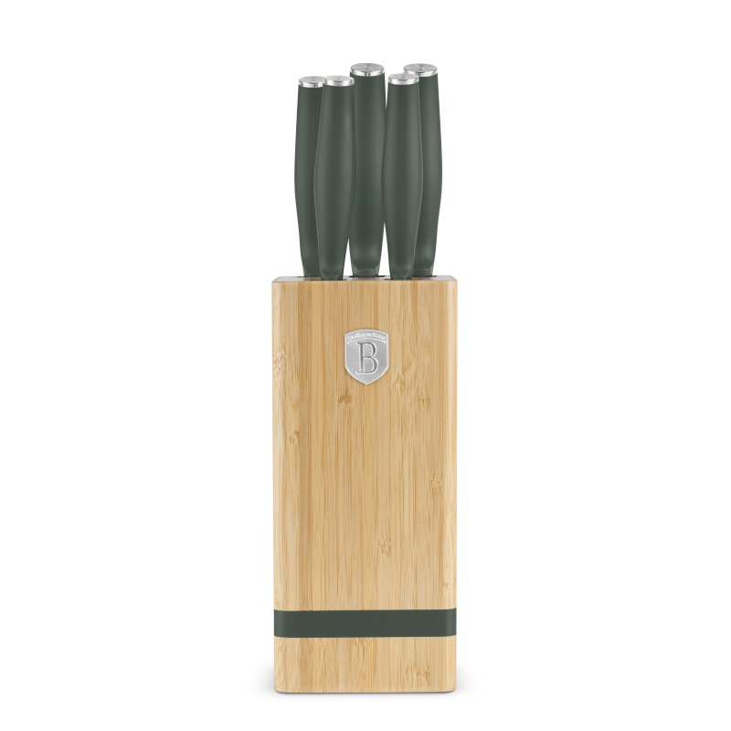 Sada nožů se stojanem BAMBOO 6 ks Matte Green Collection